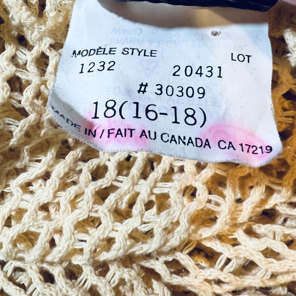 SECOND WIND Hoodie Top Pale Orange Size XL 16 - 18 Open Crochet Vintage - Picture 4 of 4